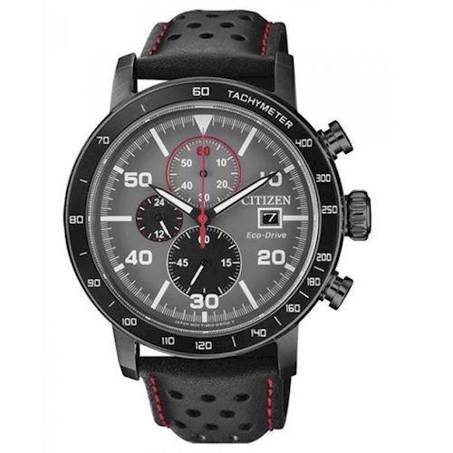 Image of Citizen Chrono sport mat IP sort quartz med Eco-Drive Herre ur, model CA0645-15H